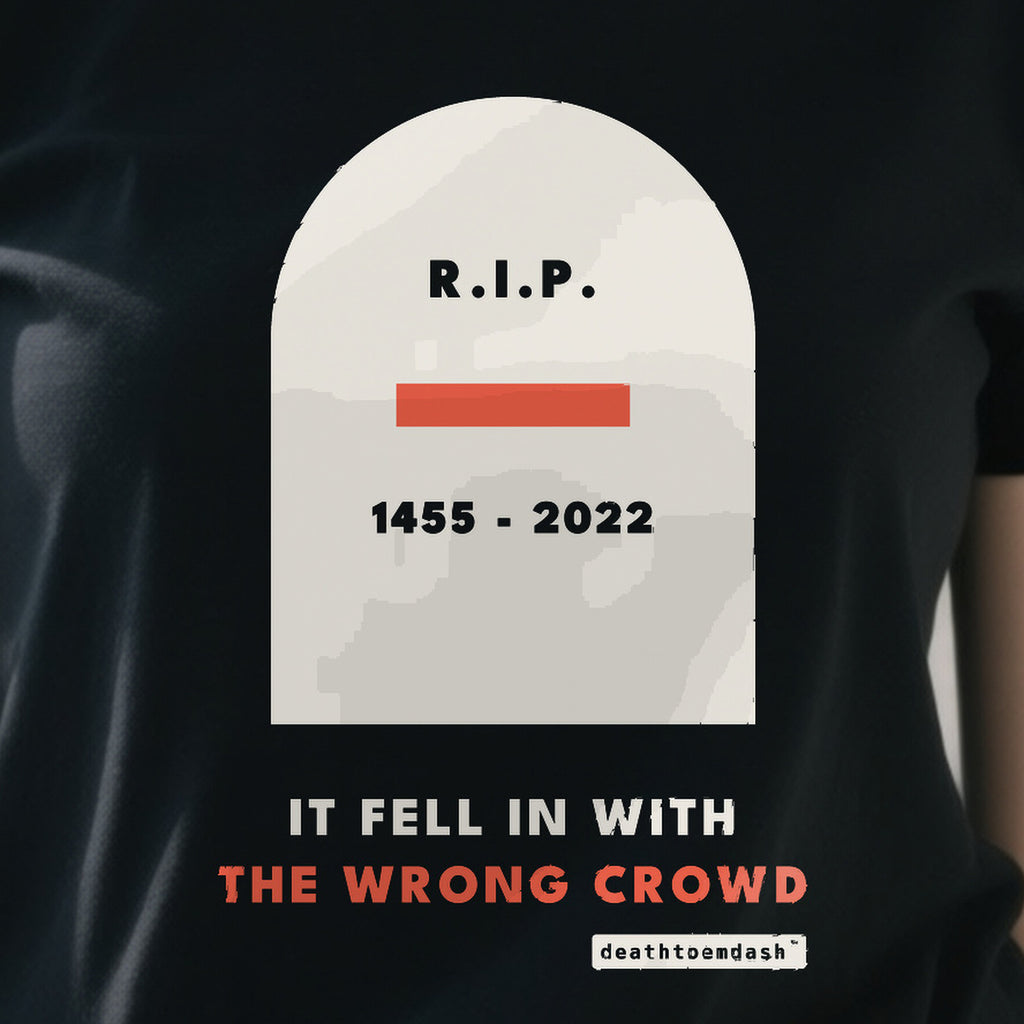 Rip Em Dash design shown close up on a black unisex t-shirt