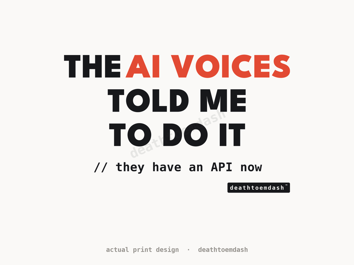 Flat view of the Ai Voices Told Me design, full artwork readable