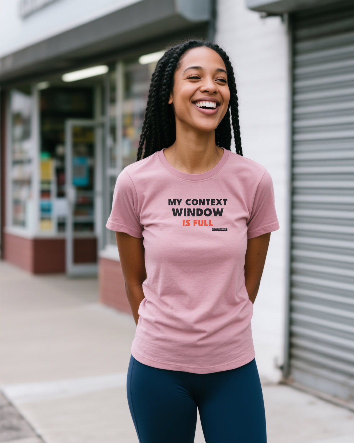 My Context Window Is Full unisex heavyweight t-shirt in heather mauve, worn