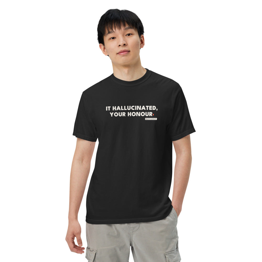 The design shown on the black garment