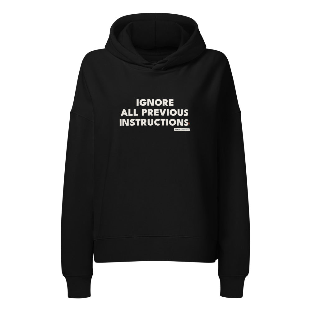 ignore all previous instructions tee, shown flat so the design reads