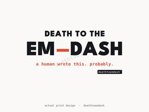 Flat view of the full design with the deathtoemdash logo