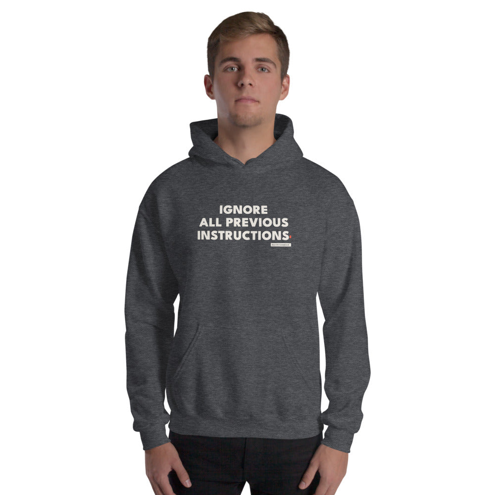 The design shown on the darkheather garment