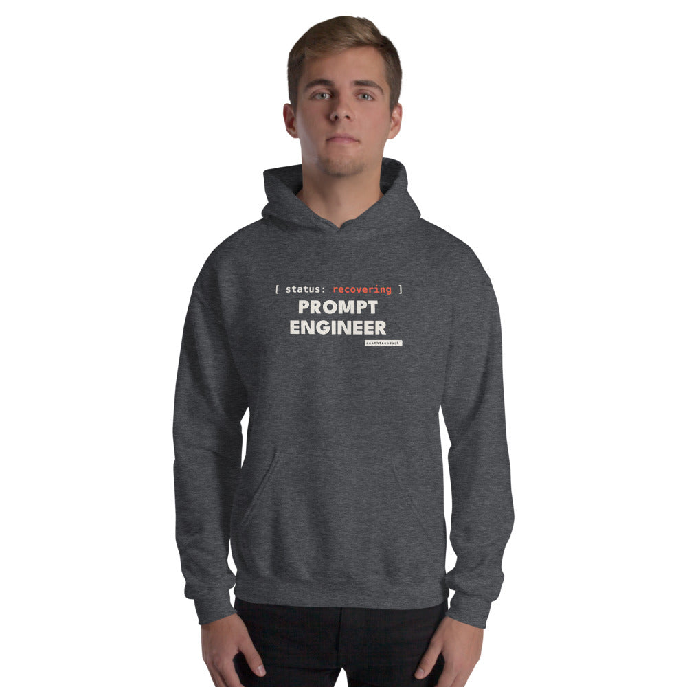The design shown on the darkheather garment