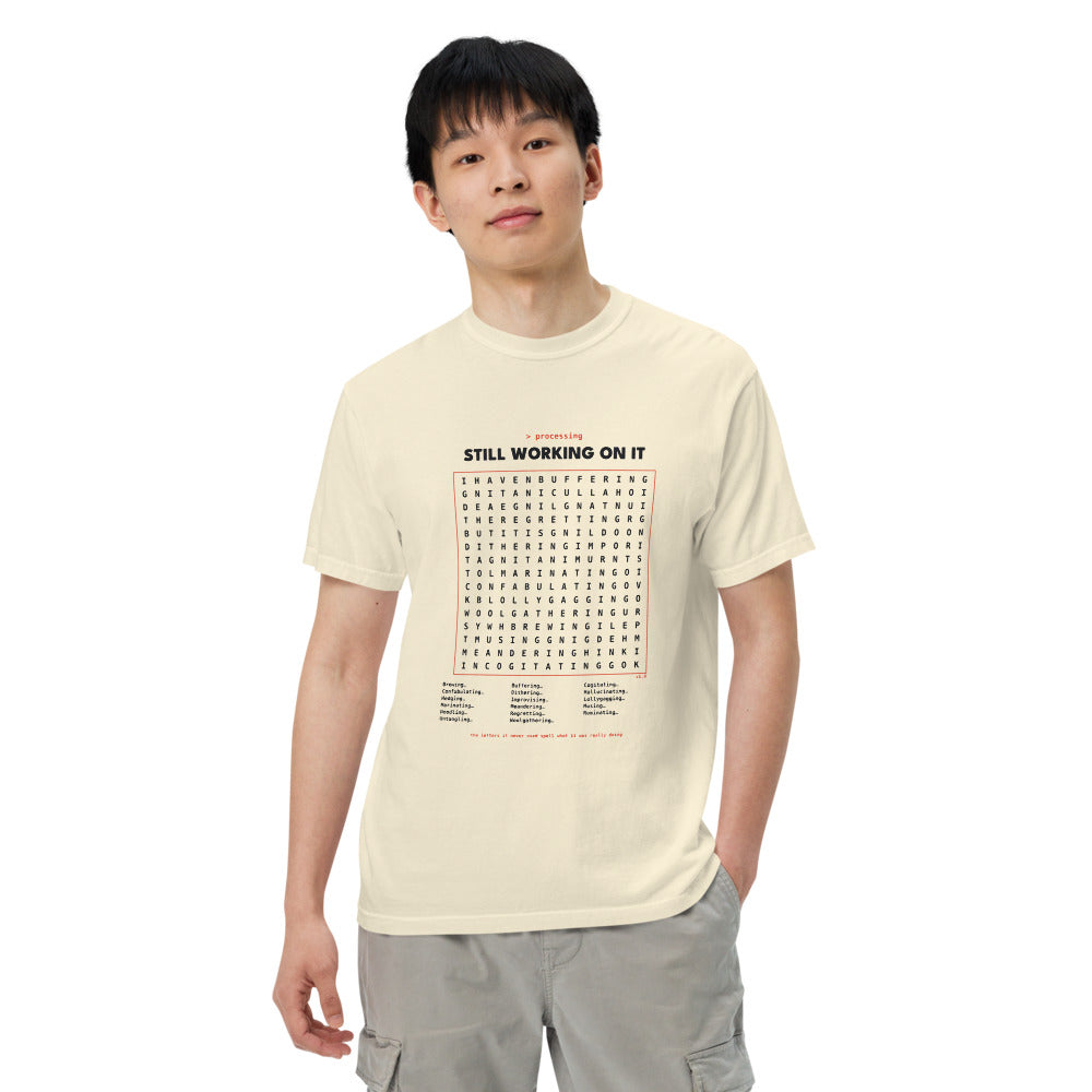 The design shown on the ivory garment