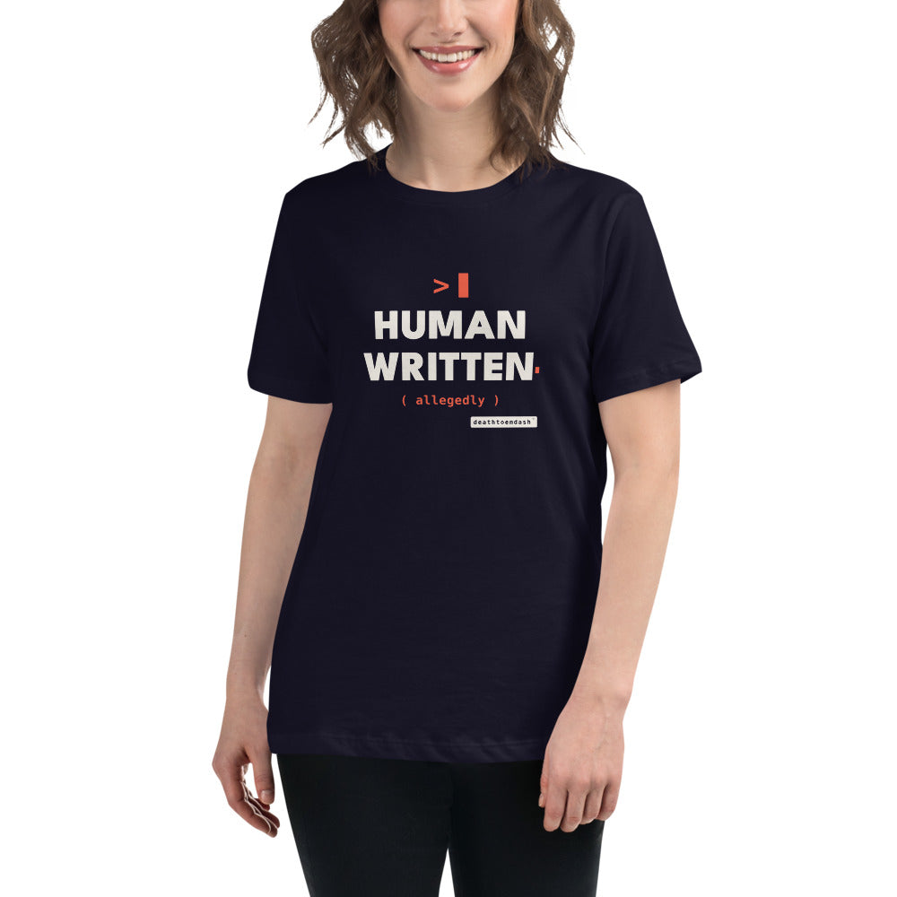 The design shown on the navy garment