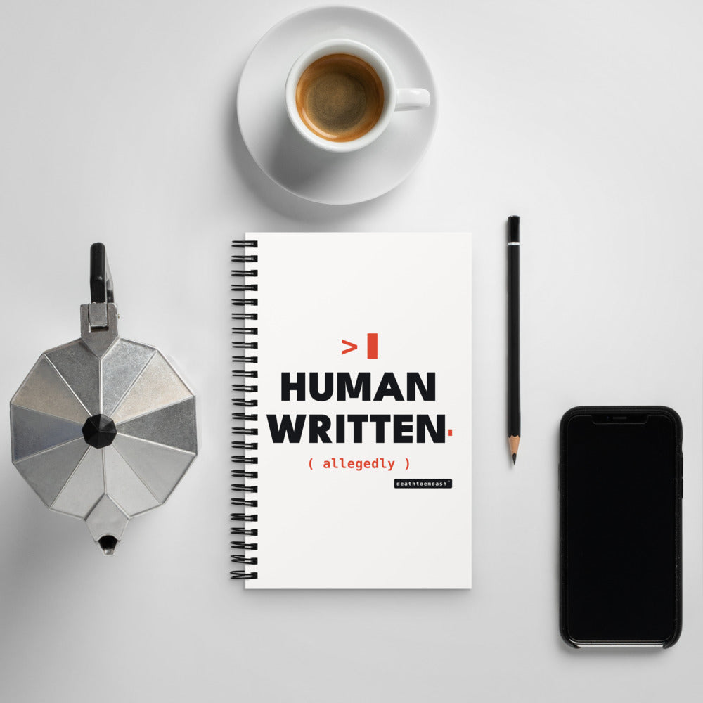 Human Written Allegedly Notebook, product photo