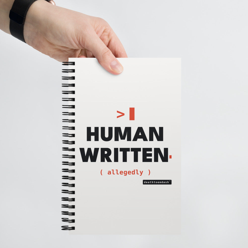 Human Written Allegedly Notebook, product photo