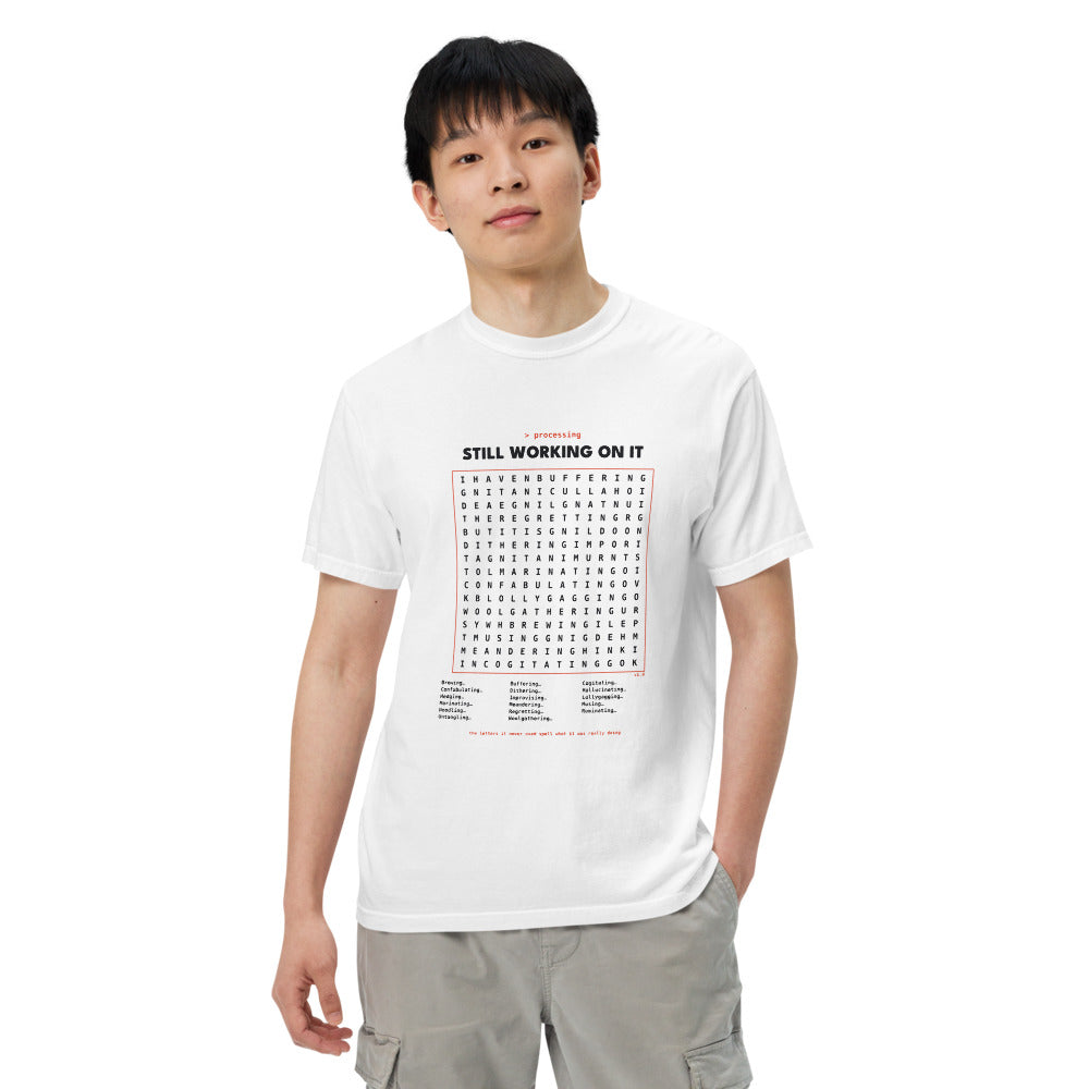The design shown on the white garment