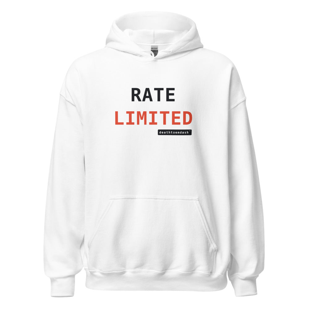 rate limited tee, shown flat so the design reads