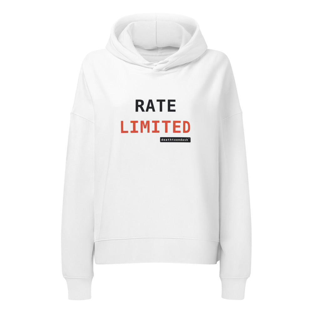 rate limited tee, shown flat so the design reads